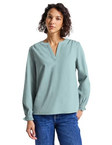 Street One Damen Cordbluse mit Rüschendetails von Street One