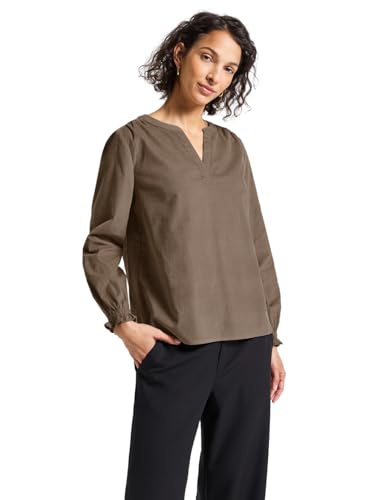 Street One Damen Cordbluse mit Rüschendetails von Street One