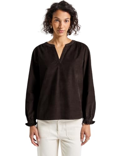 Street One Damen Cordbluse mit Rüschendetails von Street One