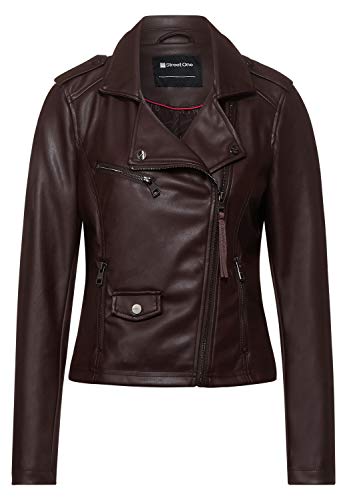 Street One Damen Fake-Lederjacke aus PU red Brown 40 von Street One