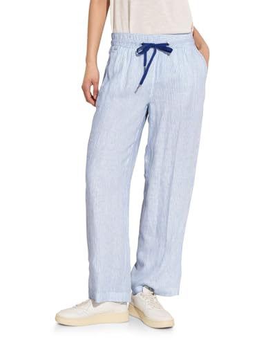 Street One Damen Gestreifte Leinenhose breath of air blue,36W/30L Street One Damen Gestreifte Leinenhose breath of air blue,36W/30L von Street One