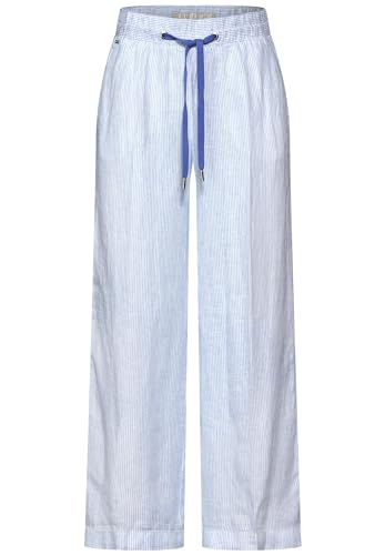 Street One Damen Gestreifte Leinenhose breath of air blue,42W/30L Street One Damen Gestreifte Leinenhose breath of air blue,42W/30L von Street One