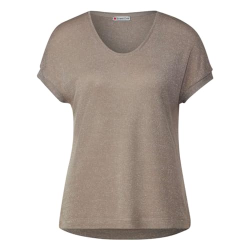 Street One Damen Glänzendes Kurzarmshirt safari beige 34 von Street One