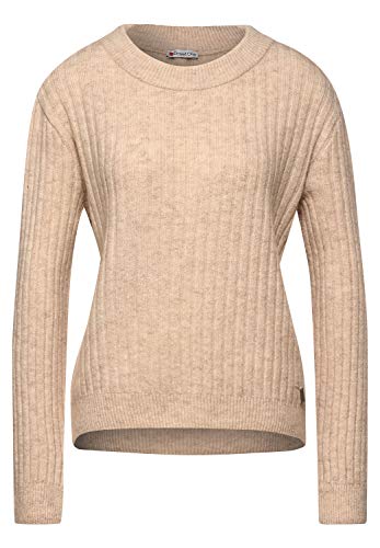 STREET ONE Damen 301403 Pullover, Almond Cream Melange, 42 von STREET ONE