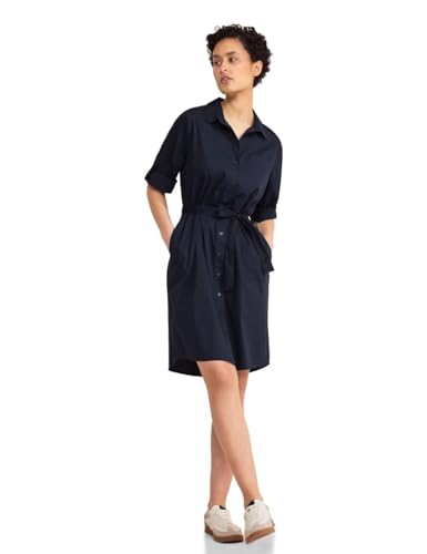 Street One Damen Kleid mit Bindegürtel deep blue 34 von Street One