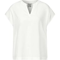 Street One Damen Kurzarm Bluse Splitneck off white 34 von Street One