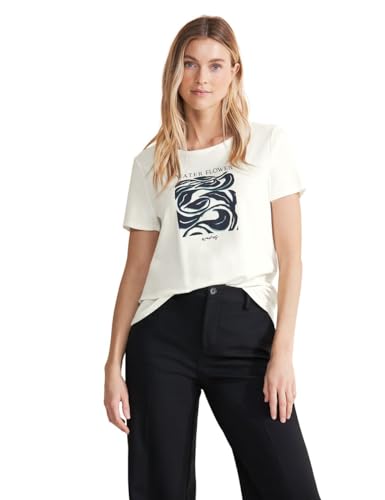 Street One Damen Kurzarmshirt mit Print off white 42 von Street One