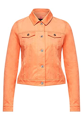 Street One Damen Kurze Veloursjacke Strong Mandarine 38 von Street One