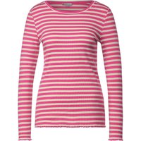 Street One Damen Langarm Shirt Rib cozy pink 44 von Street One