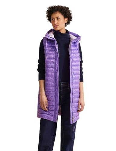 Street One Damen Lange Steppweste shiny lilac 42 von STREET ONE