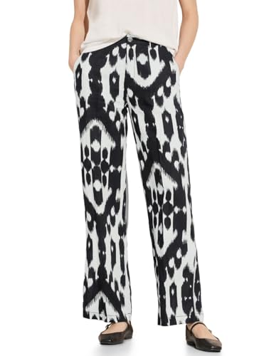 Street One Damen Leinenhose mit Print Black,34W/30L von Street One