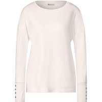 Street One Damen Pullover Rib Neck U-Boat lucid white 42 von Street One