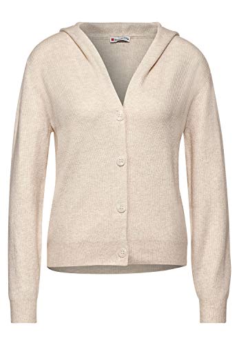 Street One Damen RIPP-Cardigan mit Kapuze Savannah Sand Melange 40 von Street One