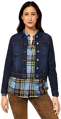 Street One Damen Roxana Jacke, Dark Blue Rinsed, 34 von Street One