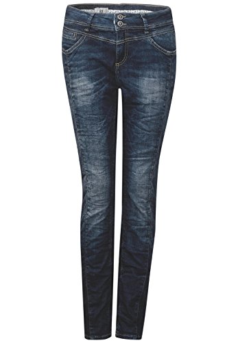 Street One Damen Slim Jeans 370907 Rob, Blau (Dark Blue Auth. Random Bleach 11032), W26/L32 von Street One