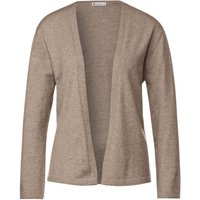 Street One Damen Strickjacke Short Open Cardigan bleached sand melange 36 von Street One