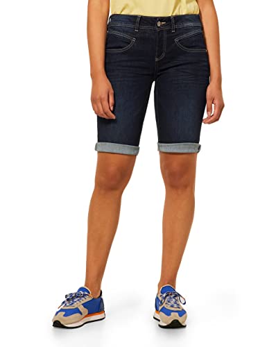 Street One Damen Style Jane Bermudas, Dark Blue Dipped Wash, 28W EU von Street One