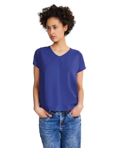 Street One Damen T-Shirt im Materialmix intense royal blue 34 von Street One