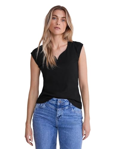 Street One Damen T-Shirt mit Herzausschnitt Schwarz 34 von Street One