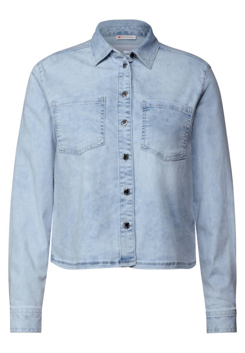 Street One - Denim Hemdbluse blau - Gr. - 42 von Street One
