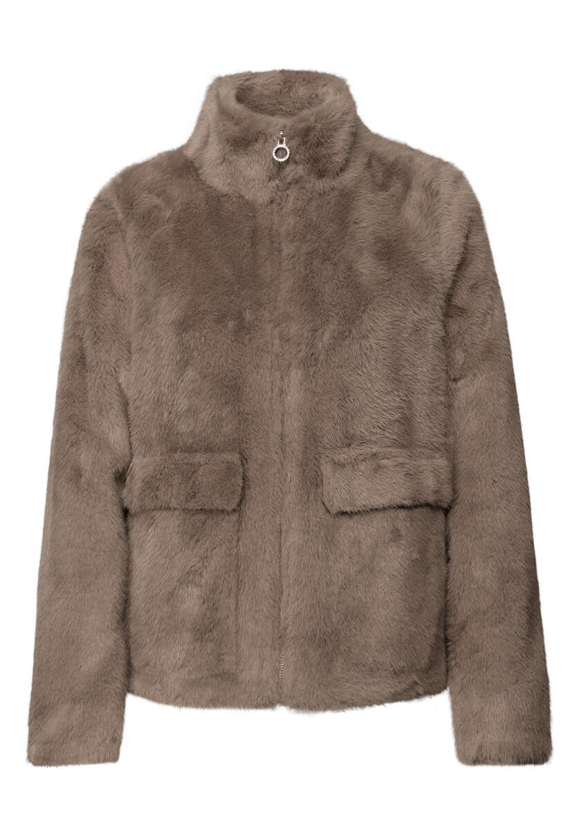 Street One - Fake Fur Jacke braun - Gr. - 40 von Street One