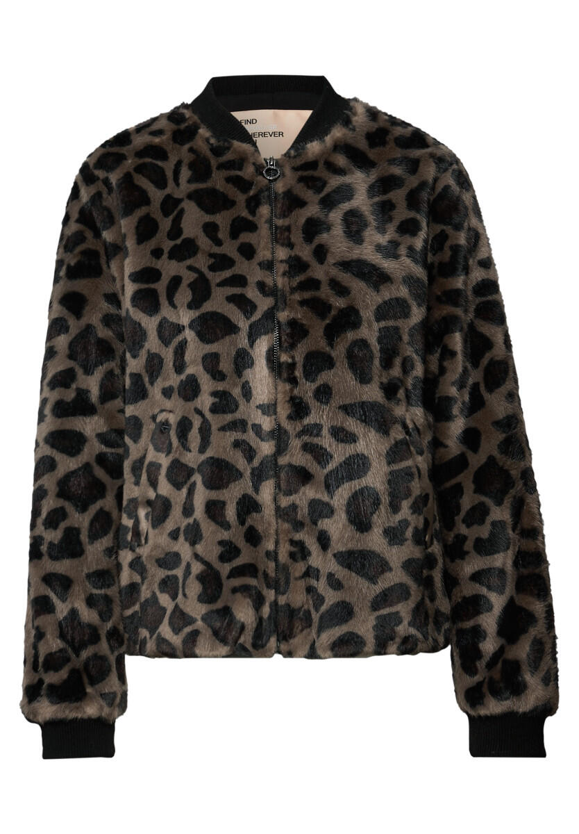 Street One - Fake Fur Leo-Blouson braun - Gr. - 34 von Street One