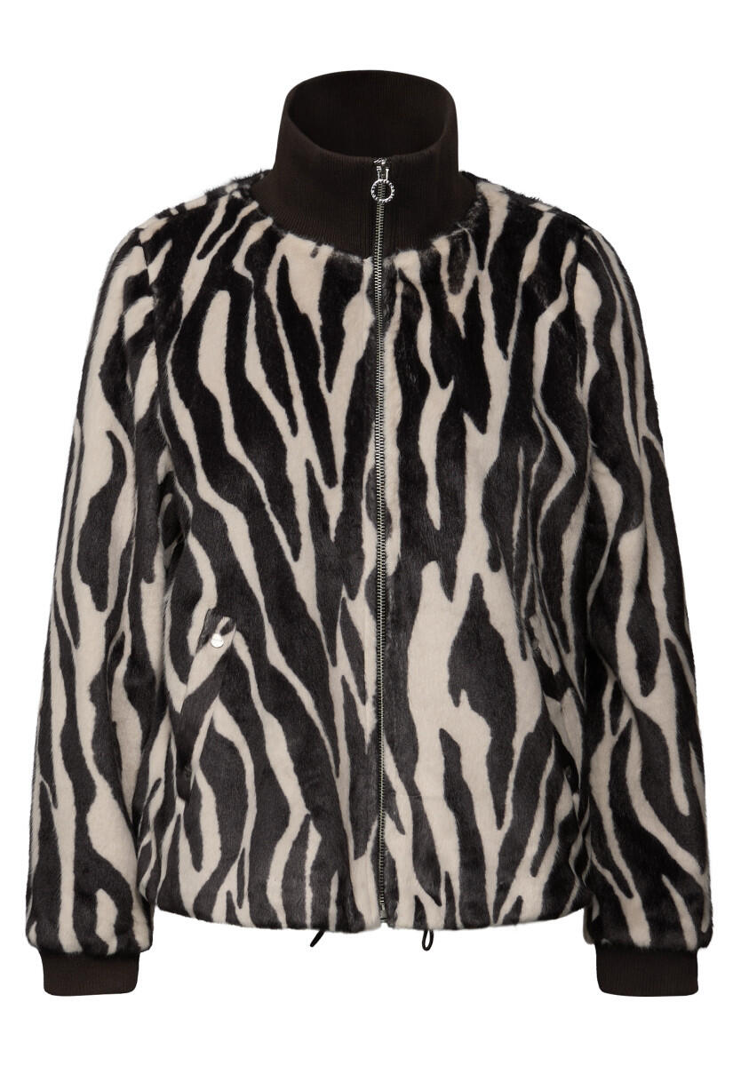 Street One - Fake Fur Zebra Blouson braun - Gr. - 34 von Street One