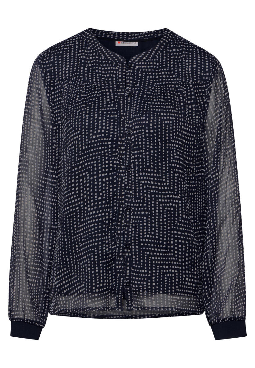 Street One - Gemusterte Chiffon Bluse blau - Gr. - 40 von Street One
