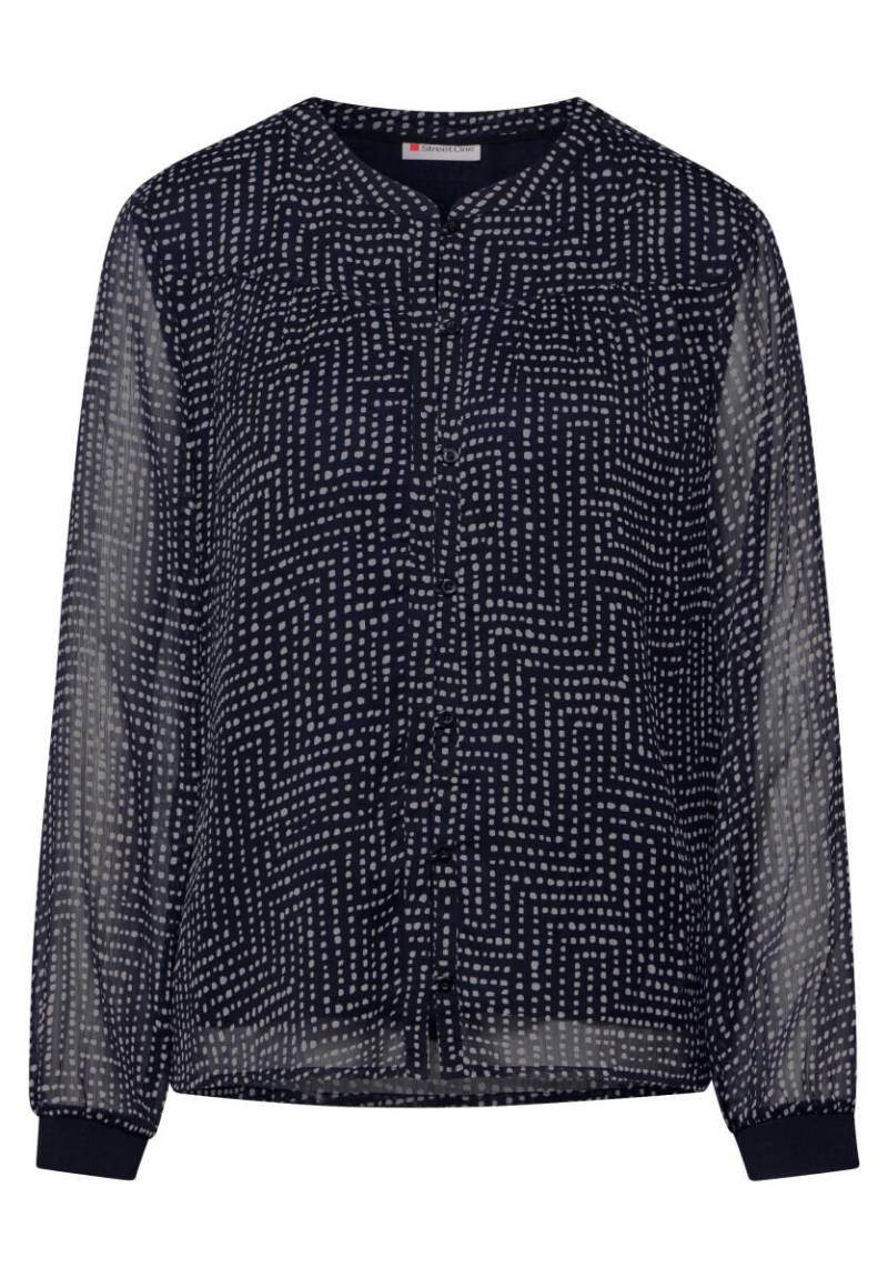 Street One - Gemusterte Chiffon Bluse blau - Gr. - 40 von Street One