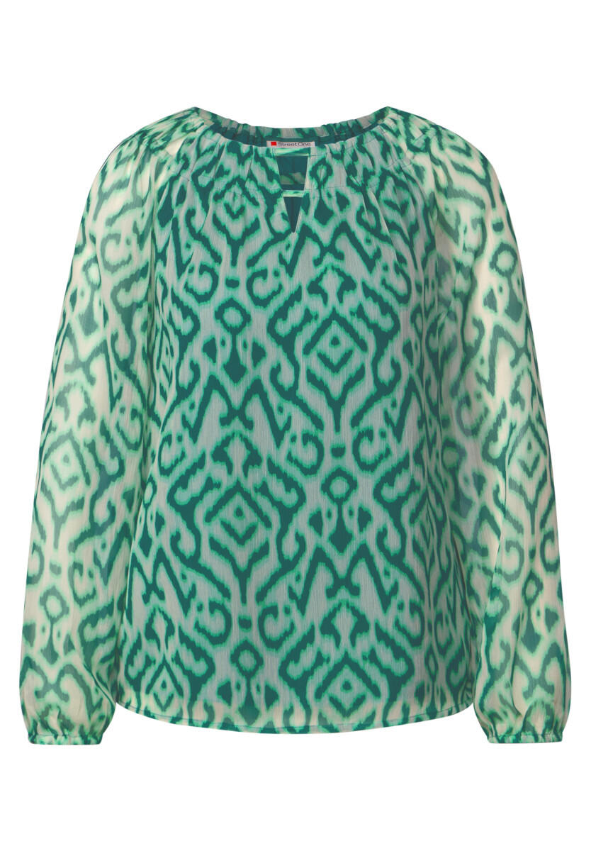 Street One - Gemusterte Chiffon-Bluse grün - Gr. - 34 von Street One