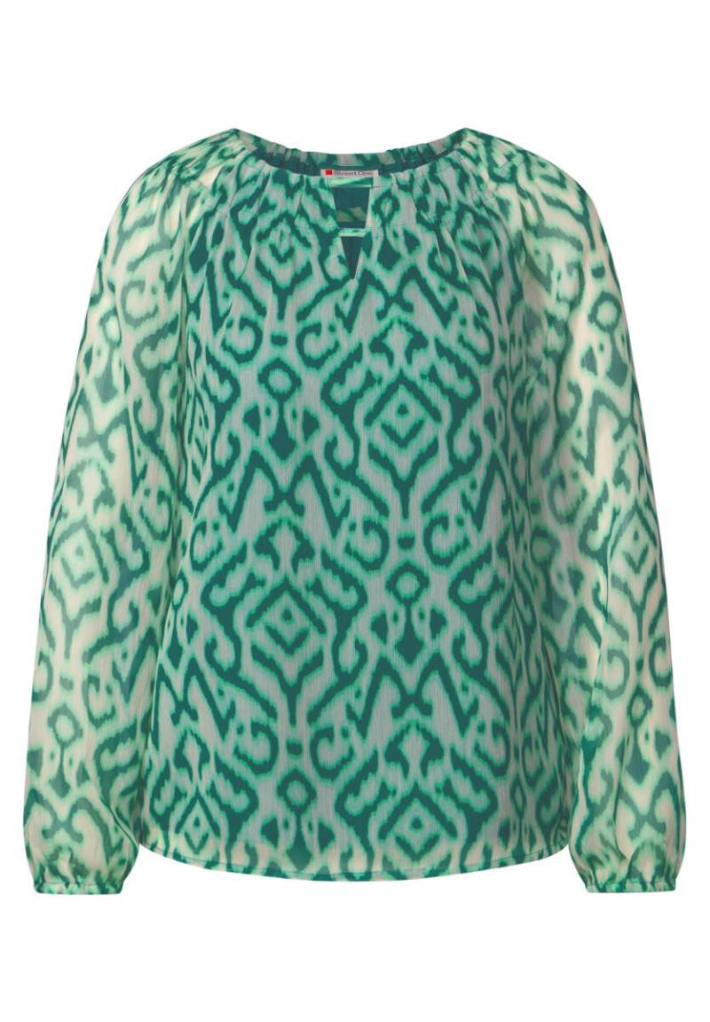 Street One - Gemusterte Chiffon-Bluse grün - Gr. - 34 von Street One
