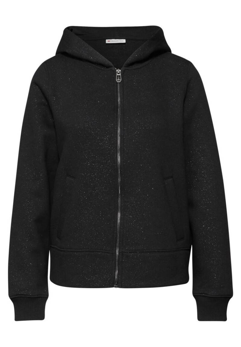Street One - Glitzernde Sweatjacke schwarz - Gr. - 34 von Street One