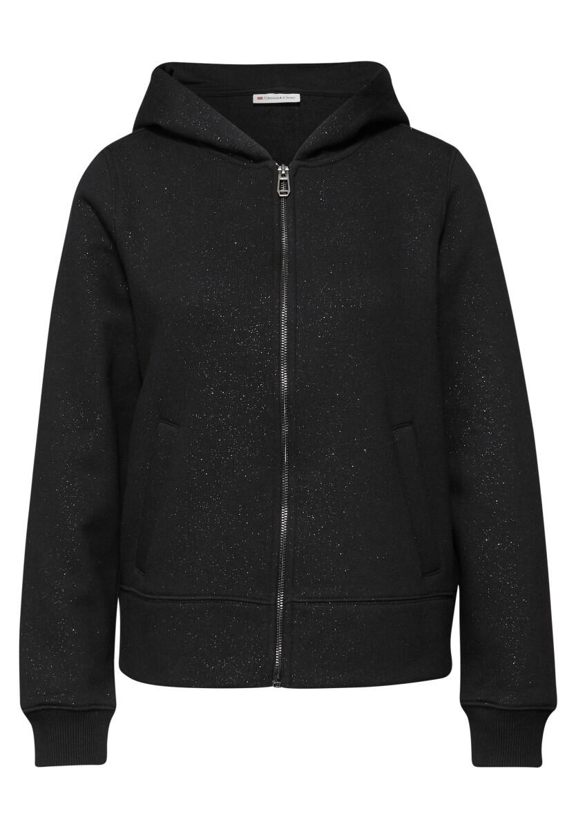 Street One - Glitzernde Sweatjacke schwarz - Gr. - 36 von Street One