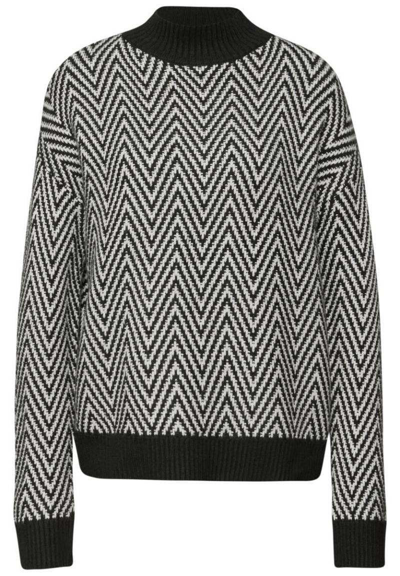 Street One - Jacquard Turtleneck Pullover schwarz - Gr. - 38 von Street One