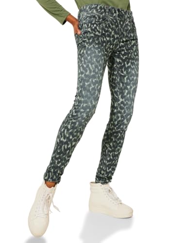Street One Jeans Damen Denim Slim Fit Middle Waist Slim Legs Jeanshose Multi Green Denim Aop 33W / 30L von Street One