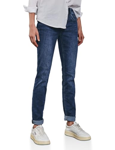 Street One Damen A378402 Jeans im Casual Fit, Dark Blue Wash, 26W / 30L von Street One