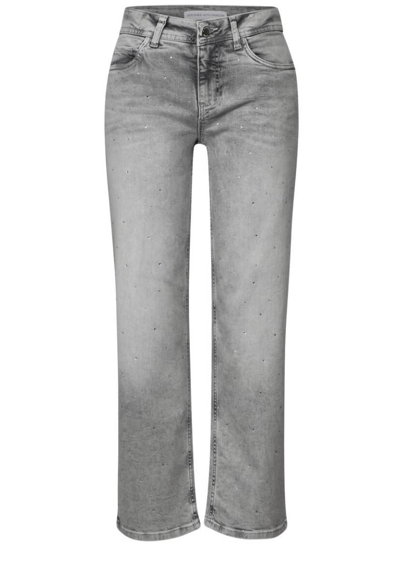 Street One - Jeans mit Schmucksteinen grau - Gr. - 26/28 von Street One