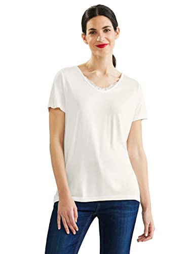 Street One Damen A319390 Kurzarmshirt, Off White, 42 von Street One