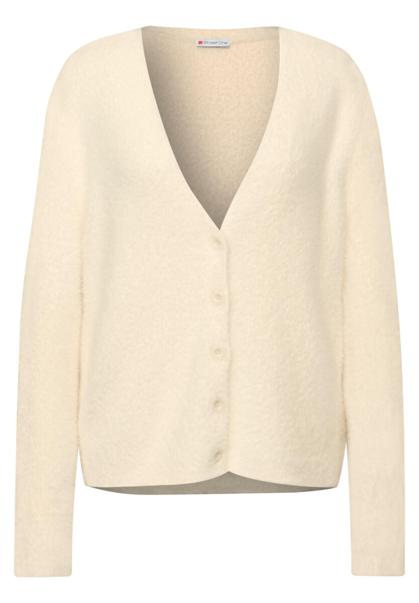 Street One - Kuscheliger V-Neck Cardigan beige - Gr. - 38 von Street One