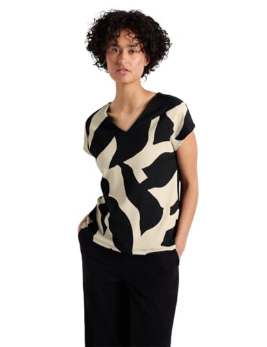 Street One Damen A323380 Strukturmix T-Shirt, Whale Tail Grey, 42 von Street One