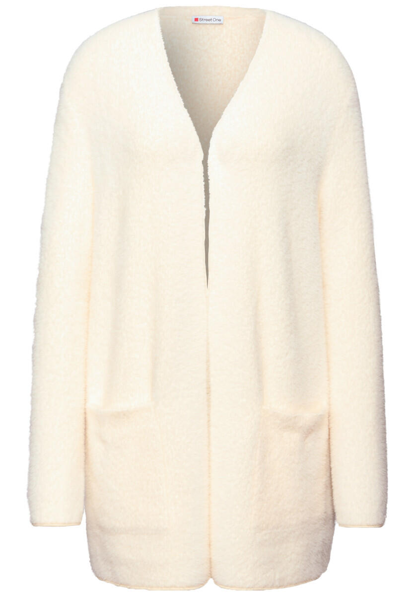 Street One - Langer Federgarn Cardigan beige - Gr. - 42 von Street One