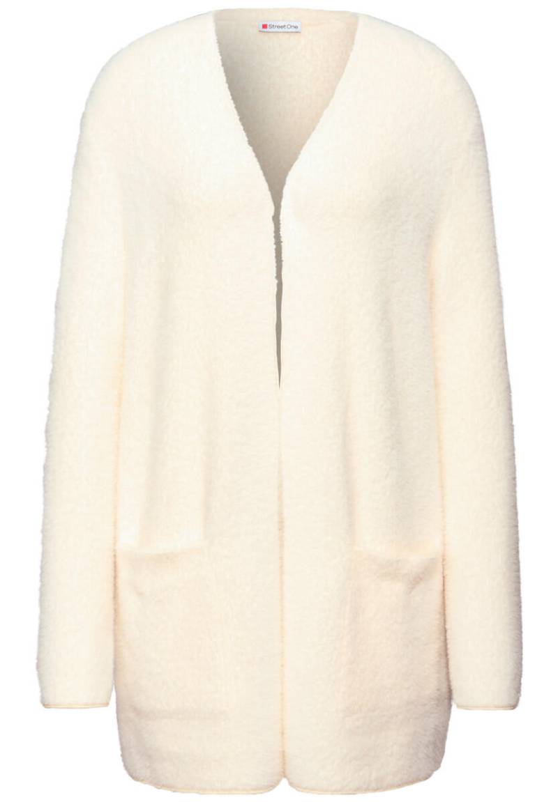 Street One - Langer Federgarn Cardigan beige - Gr. - 42 von Street One