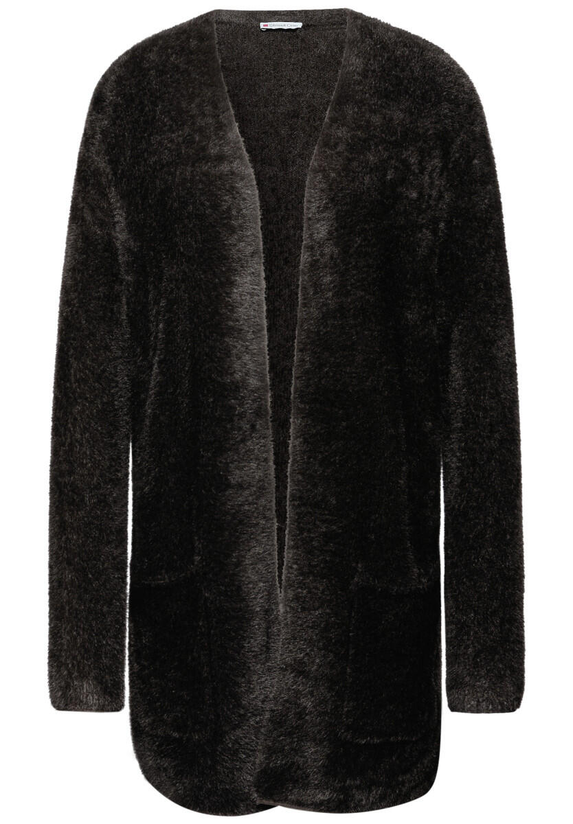 Street One - Langer Federgarn Cardigan braun - Gr. - 42 von Street One