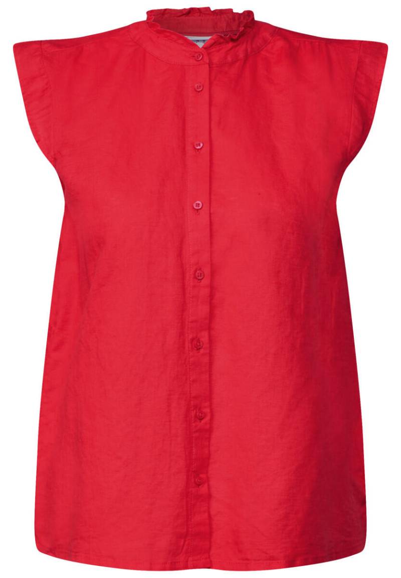 Street One - Leinenmix-Bluse mit Rüschen rot - Gr. - 36 von Street One