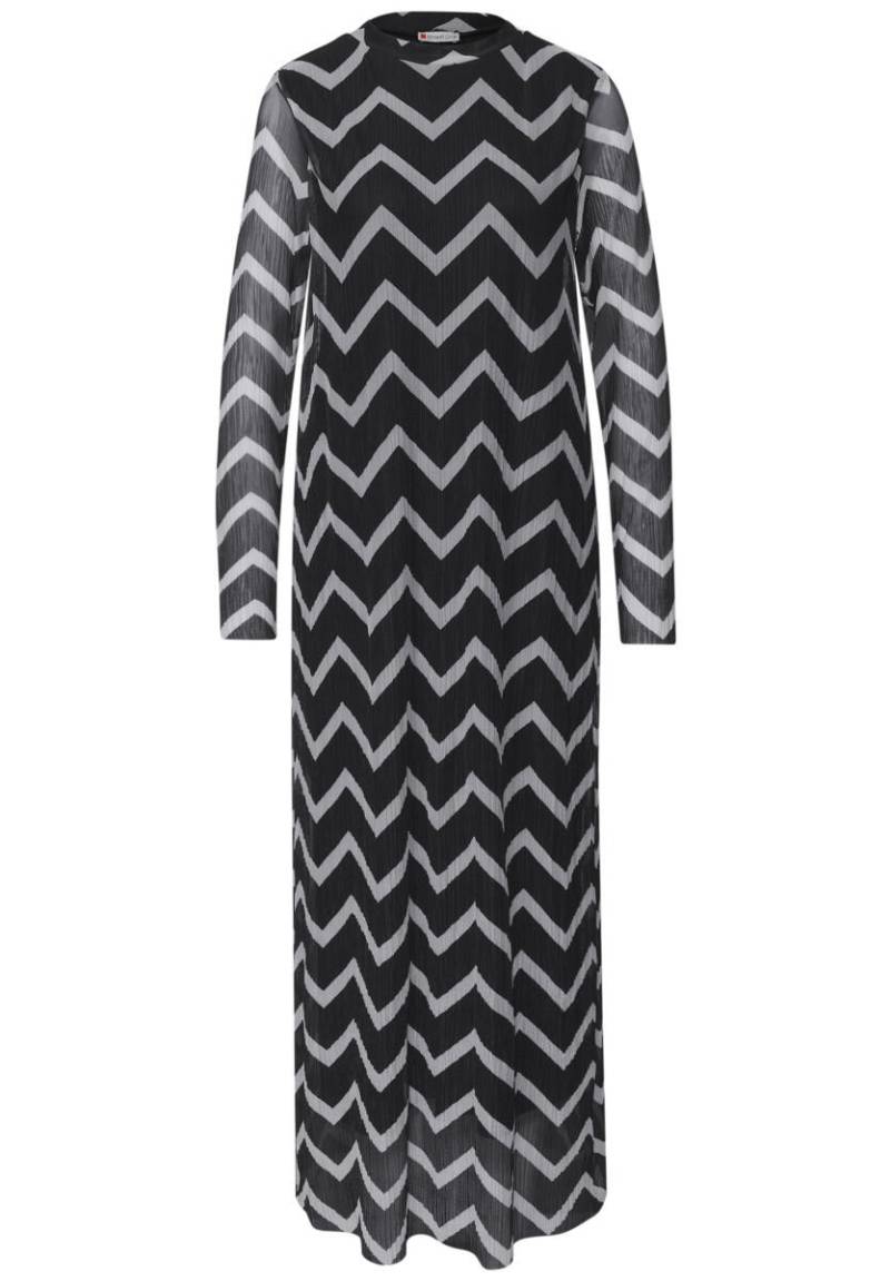 Street One - Mesh-Plissée Kleid schwarz - Gr. - 34 von Street One