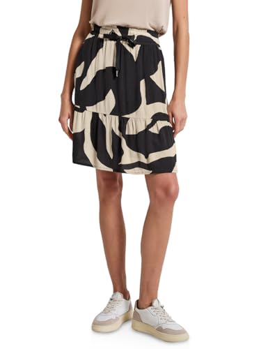Street One Damen A361720 Musselin Paperbag Rock, Whale Tail Grey, 42 von Street One