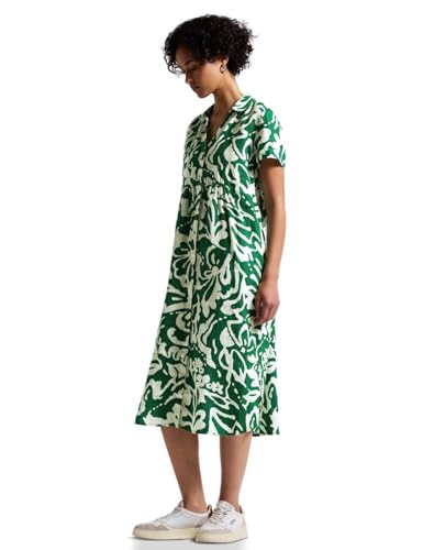 Street One Damen A144348 Gemustertes Leinenkleid, Glowing Green, 44 von Street One