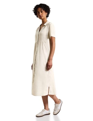 Street One Damen A144347 Kurzarmkleid aus Leinen, Moonstone Sand, 46 Street One Damen A144347 Kurzarmkleid aus Leinen, Moonstone Sand, 46 von Street One