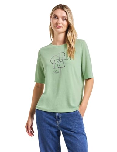 Street One Damen A322706 T-Shirt mit Folien-Wording, Soft Jade Green, 44 von Street One