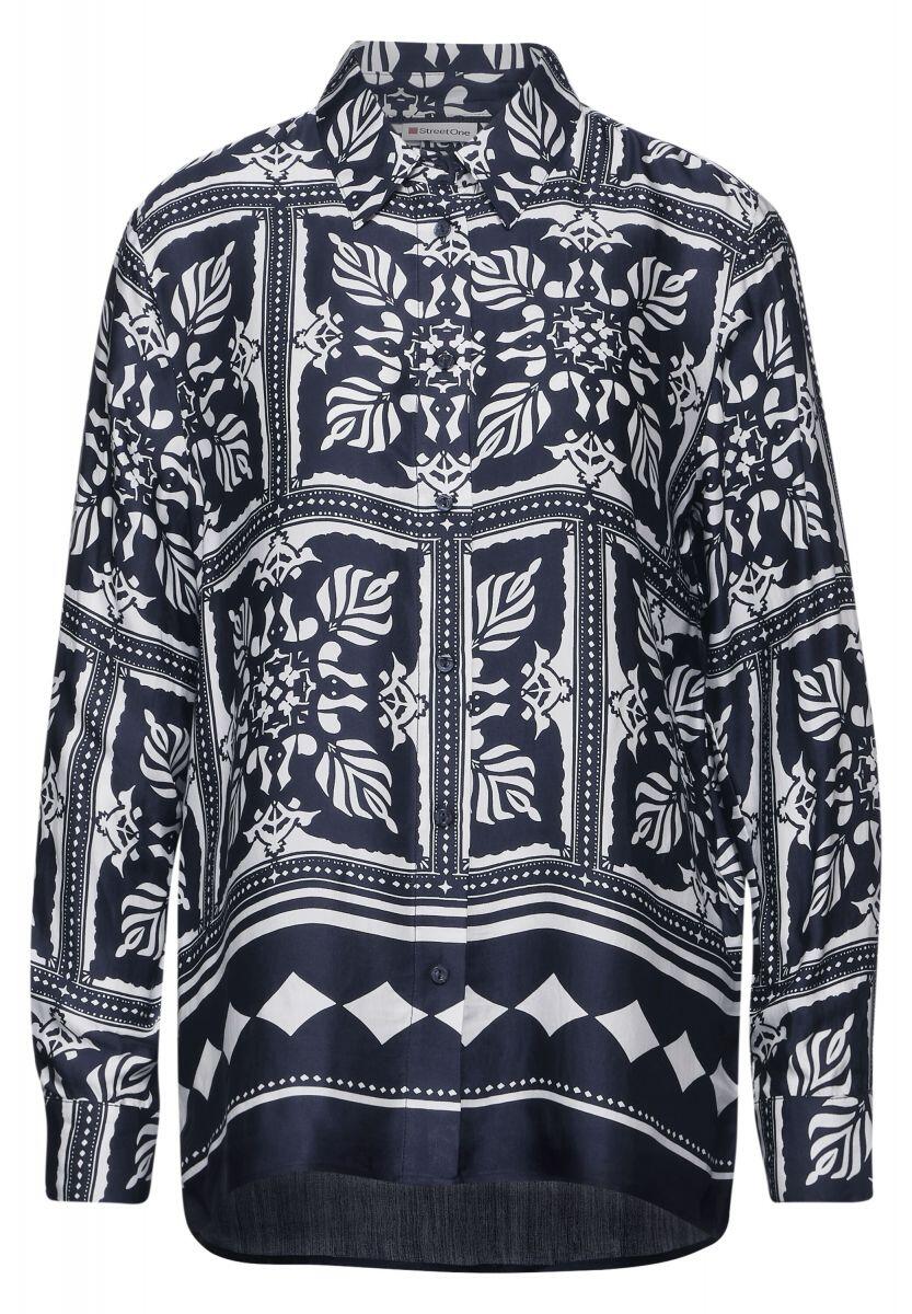 Street One - Satin-Bluse blau - Gr. - 38 von Street One